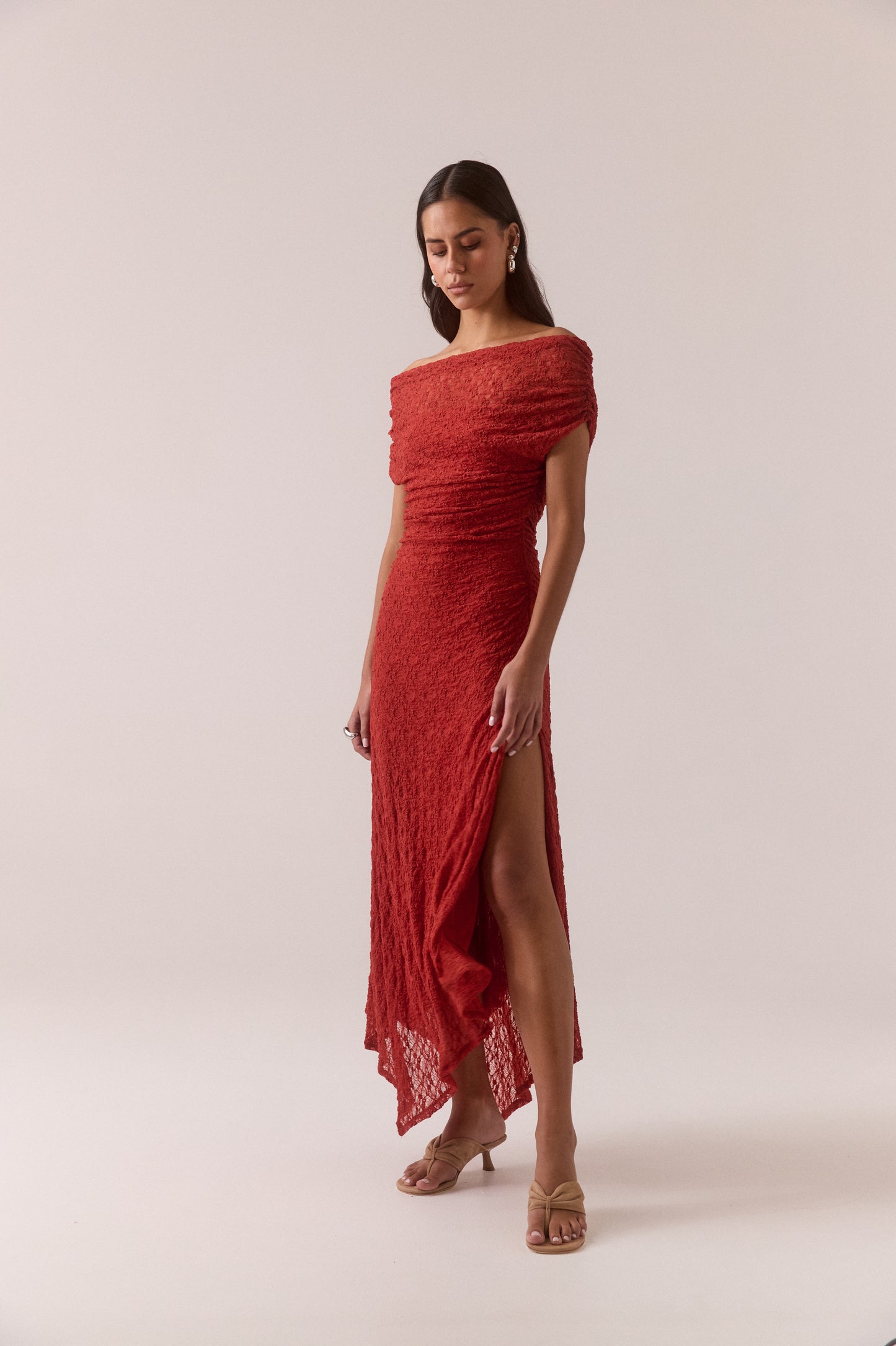 Pre Order FEB - Aaila Lace Dress - Blood Orange