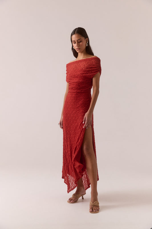 Pre Order FEB - Aaila Lace Dress - Blood Orange