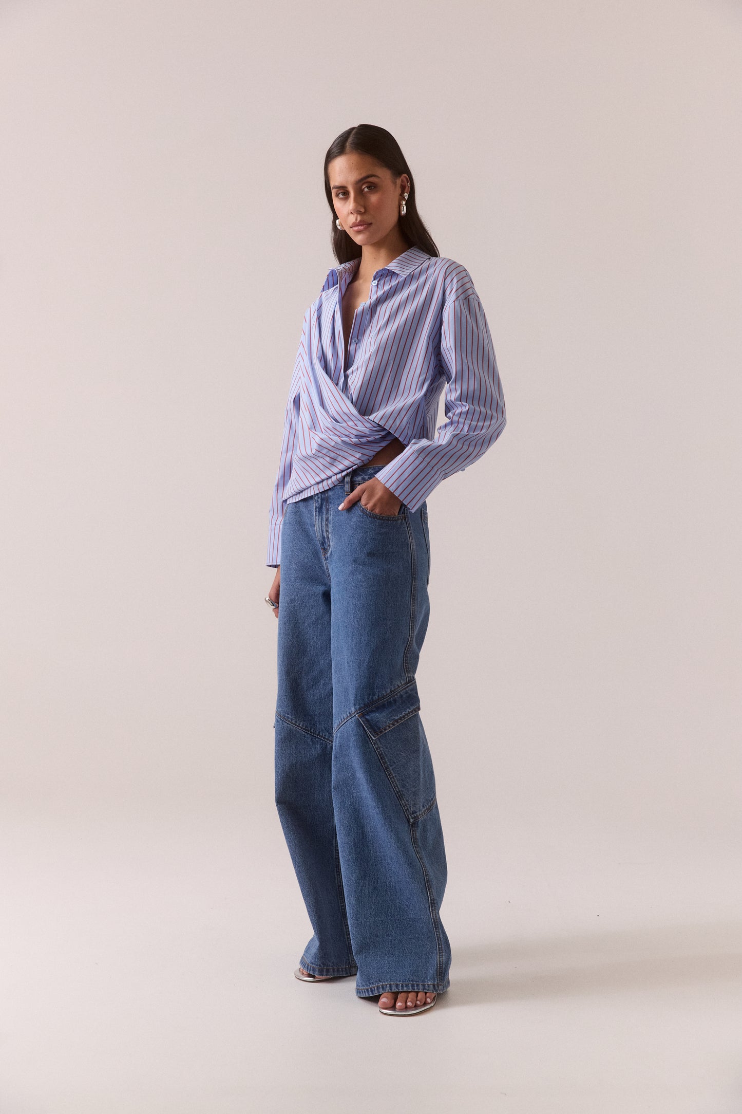 Pre Order MARCH - Taven Shirt - Cornflower Stripe