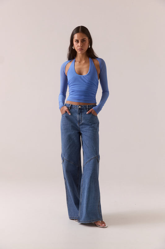 Pre Order MARCH - Myriad Bolero Halter Top - Cornflower