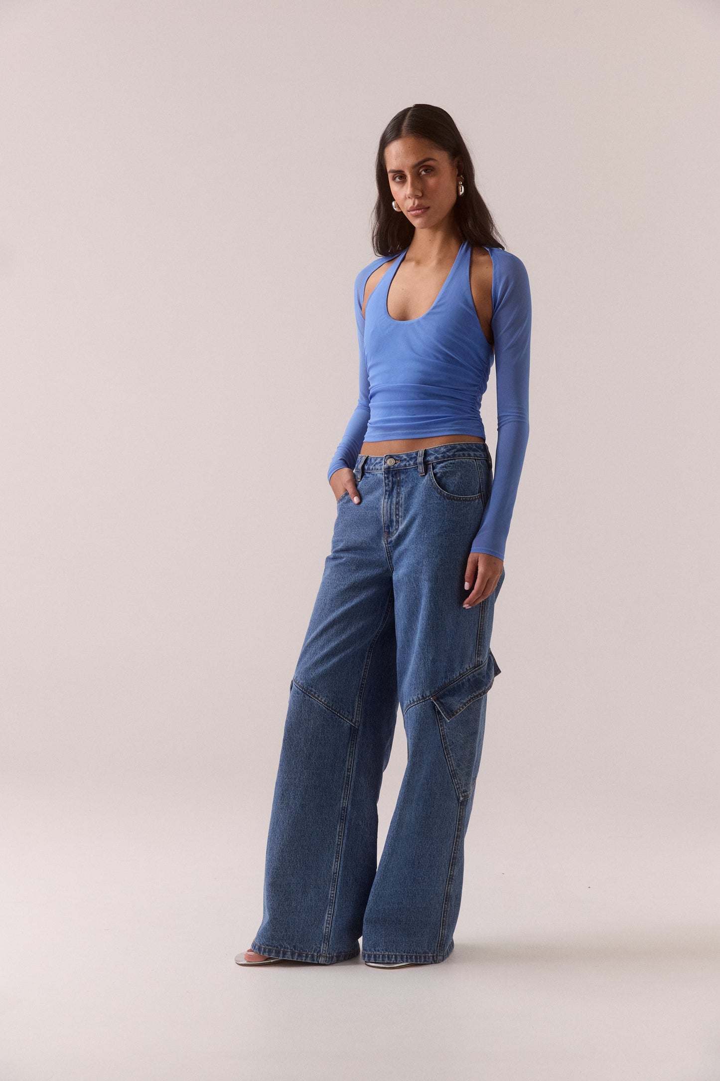 Pre Order MARCH - Myriad Bolero Halter Top - Cornflower