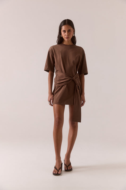 Pre Order FEB - Delani Tee Dress - Hazelnut