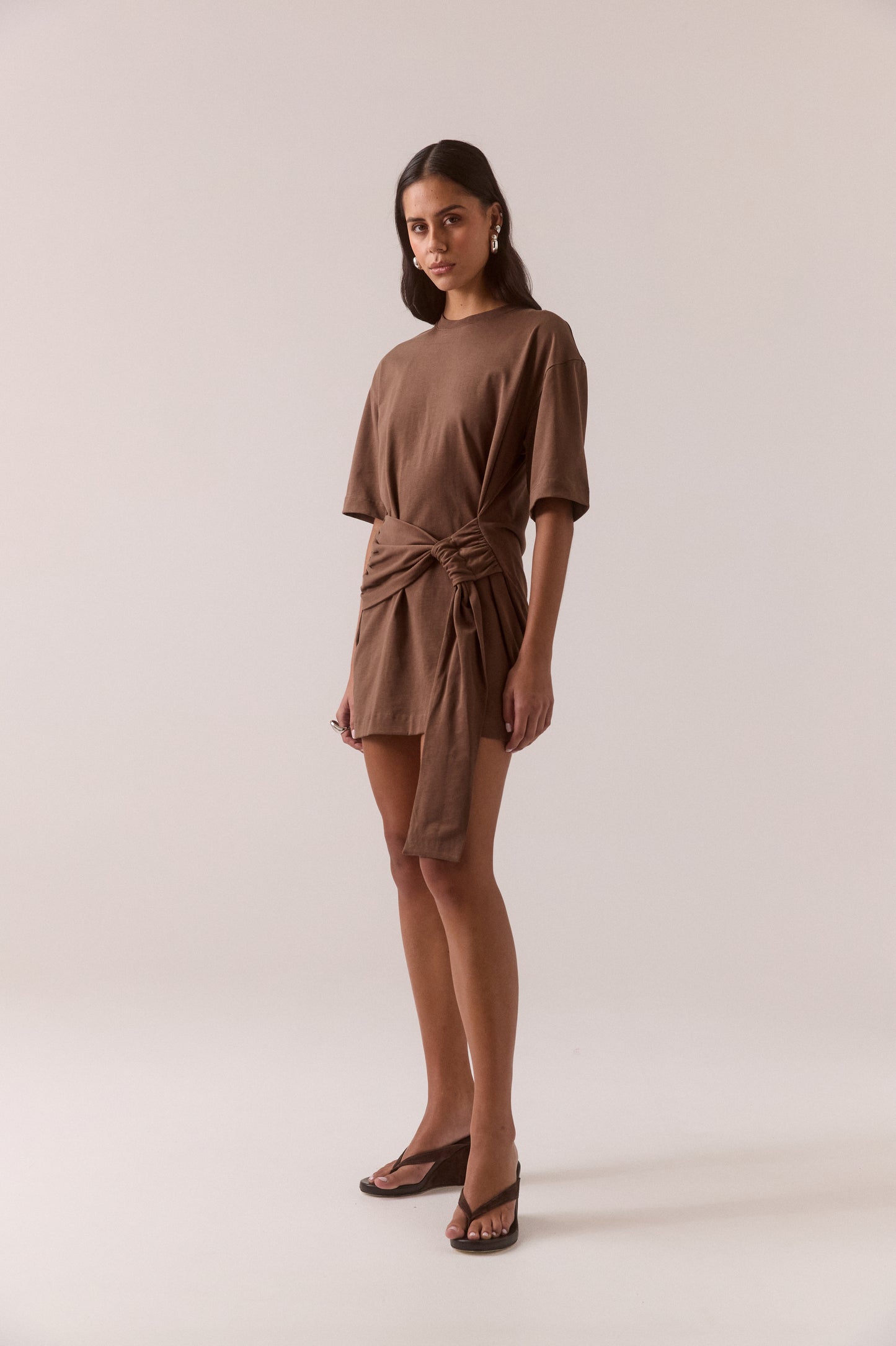 Pre Order FEB - Delani Tee Dress - Hazelnut