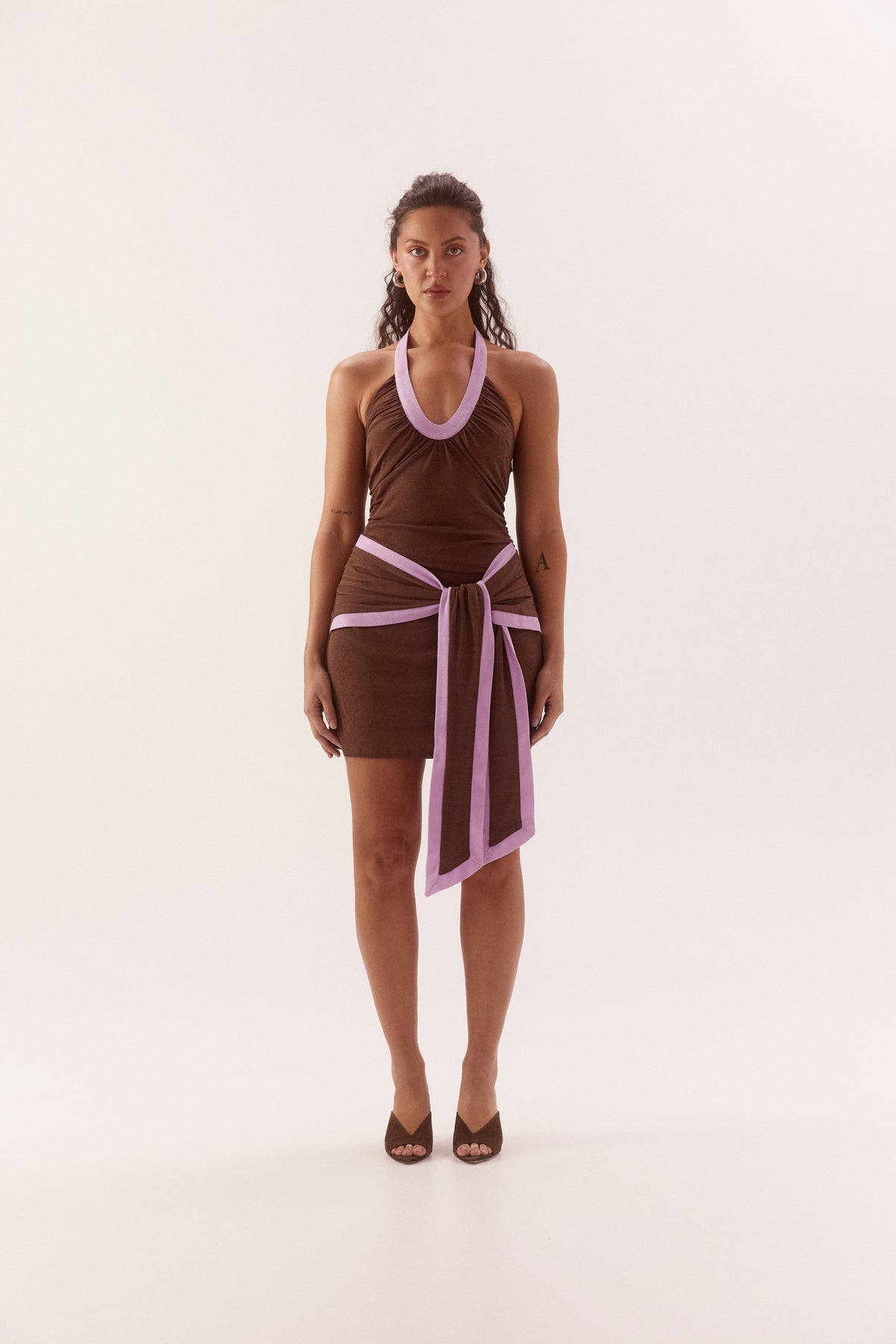Pre Order JANUARY - Meeka Mini Dress - Mocha Lilac