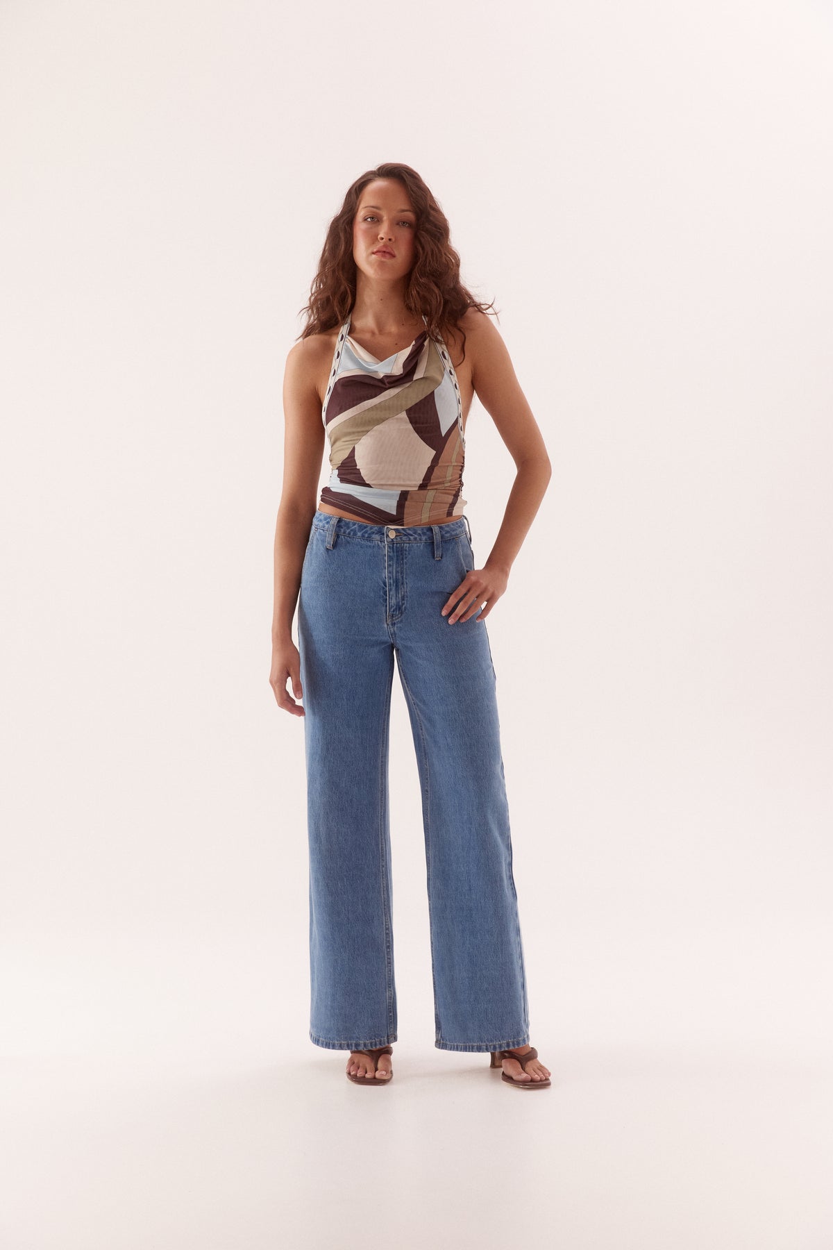 Pre Order FEBURARY - Talise Top - Choc/Blue