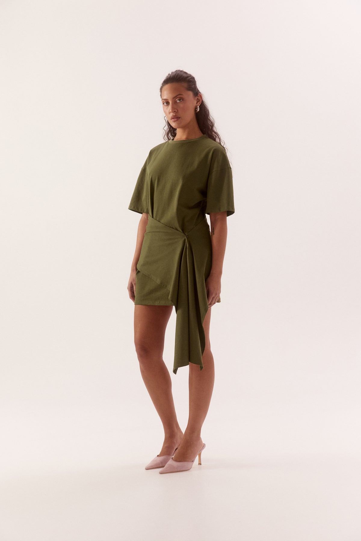 Pre Order FEBURARY - Winni Tee Dress - Olive