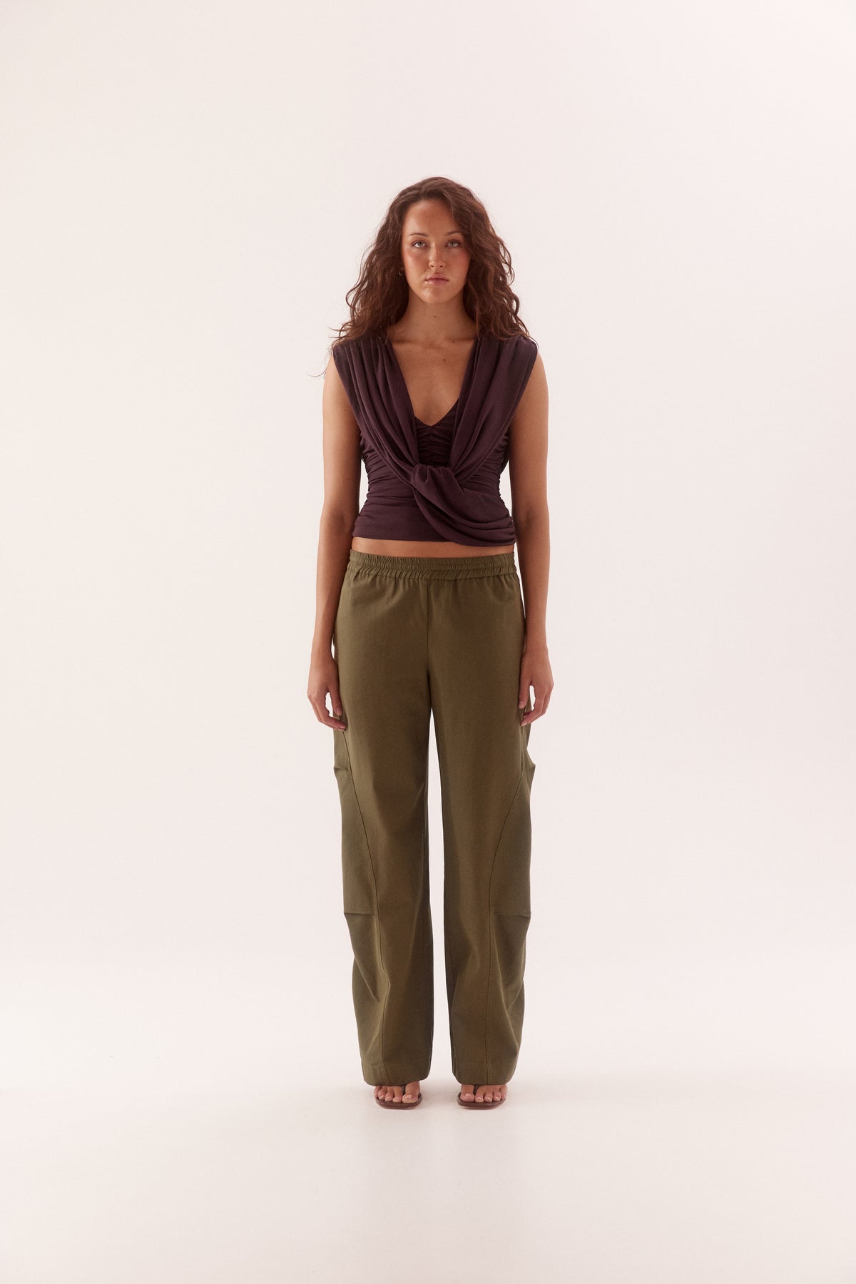 Pre Order FEBURARY - Luzette Top - Plum Brown