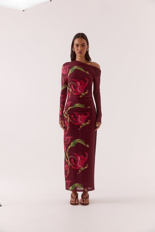 Pre Order MAY - Azalea Long Sleeve Dress - Vino