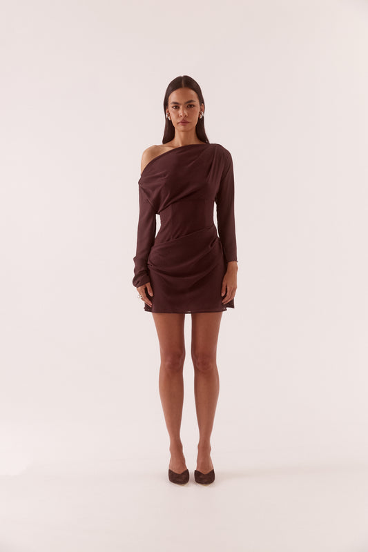 Pre Order APRIL - Ada Long Sleeve Mini - Chocolate