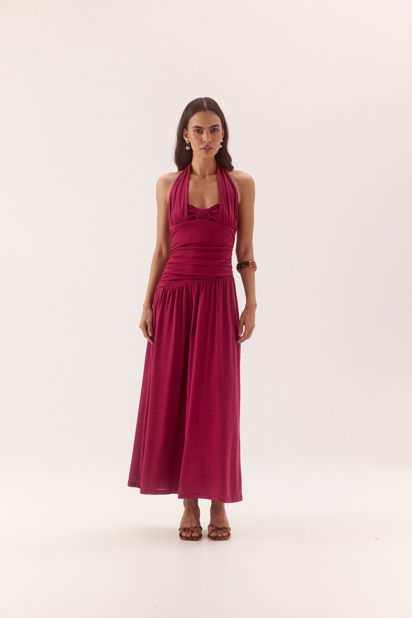 Pre Order NOVEMBER - Oriana Halter dress - Magenta