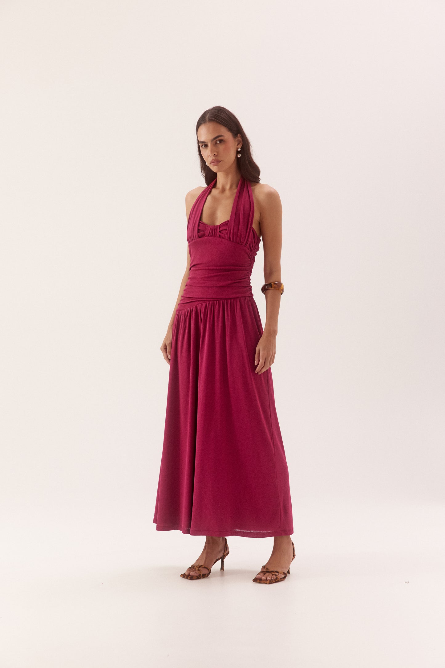 Pre Order NOVEMBER - Oriana Halter dress - Magenta