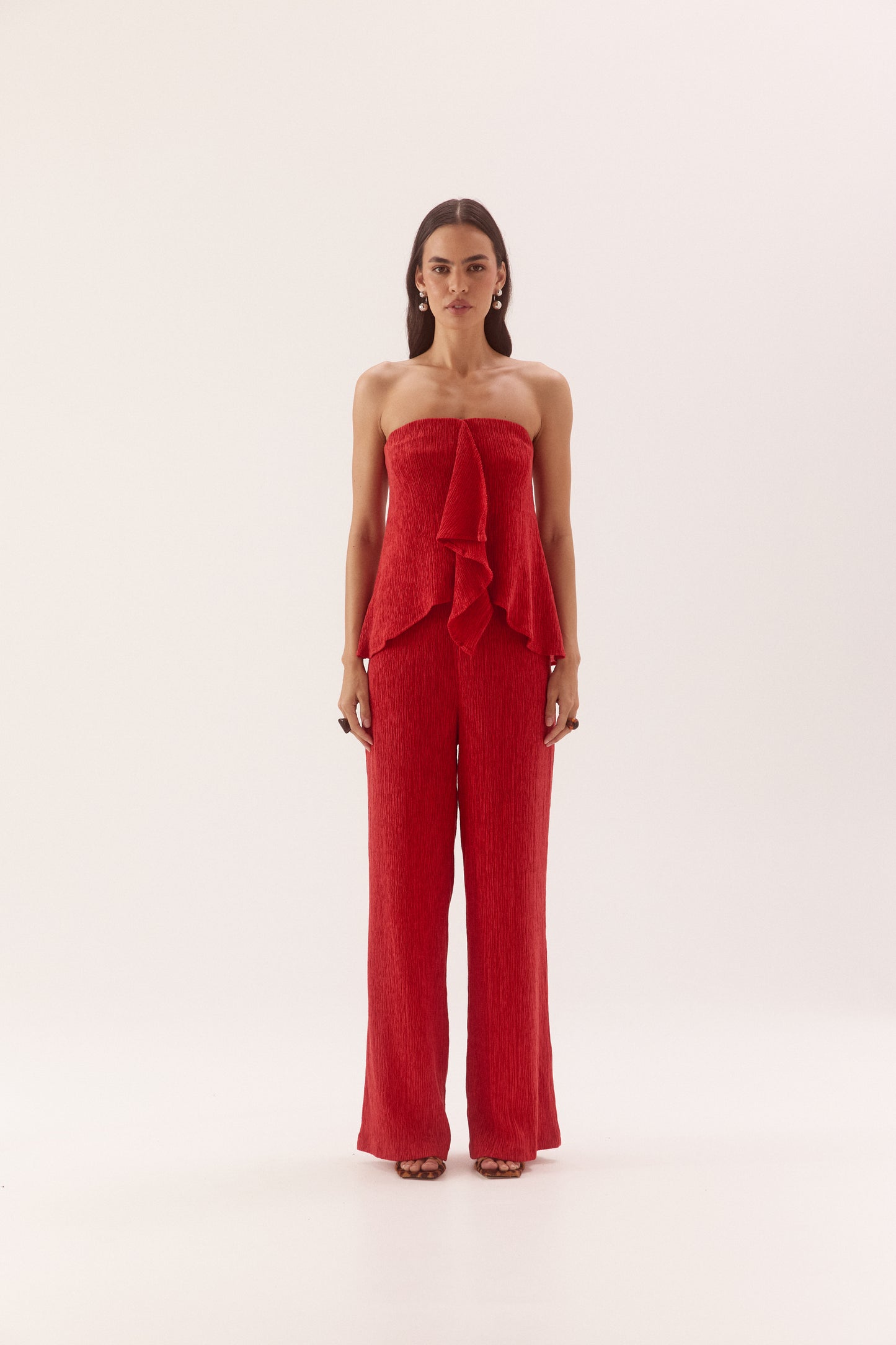 Pre Order DECEMBER - Apertivo Strapless Top - Deep Poppy