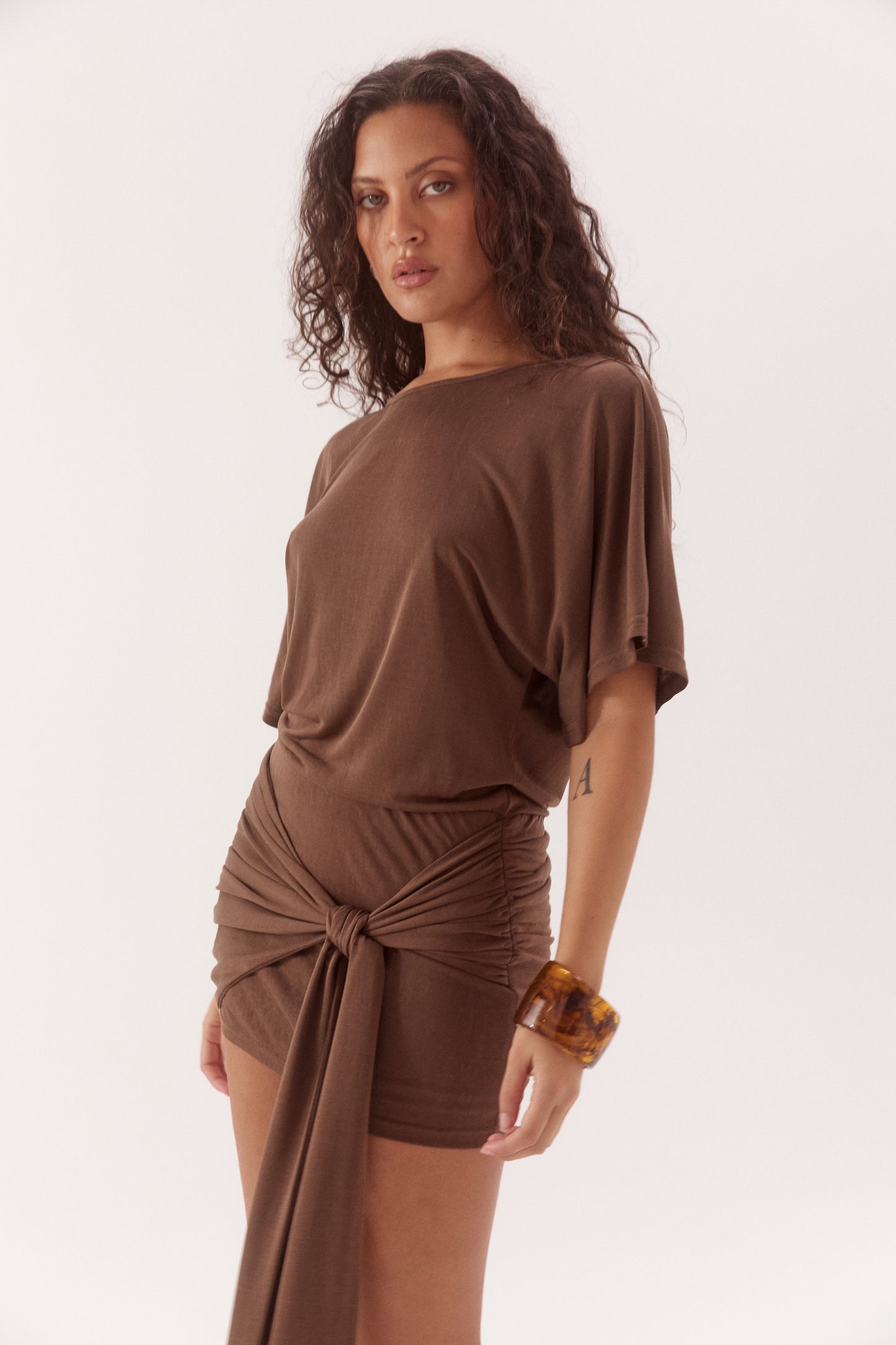 Pre Order NOVEMBER - Fei Mini Dress - Nutmeg