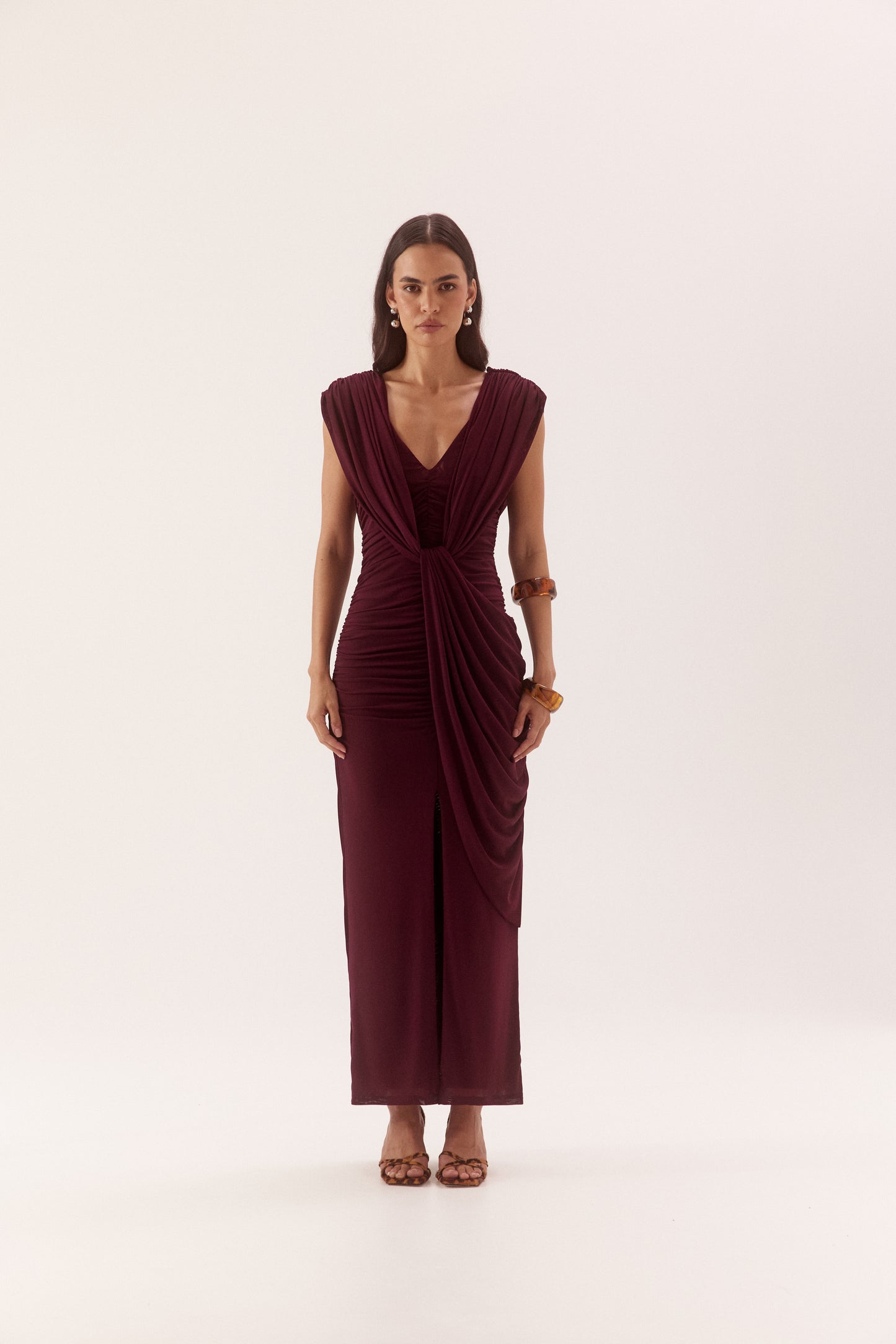 Pre Order NOVEMBER - Luzette Drape Dress - Fig