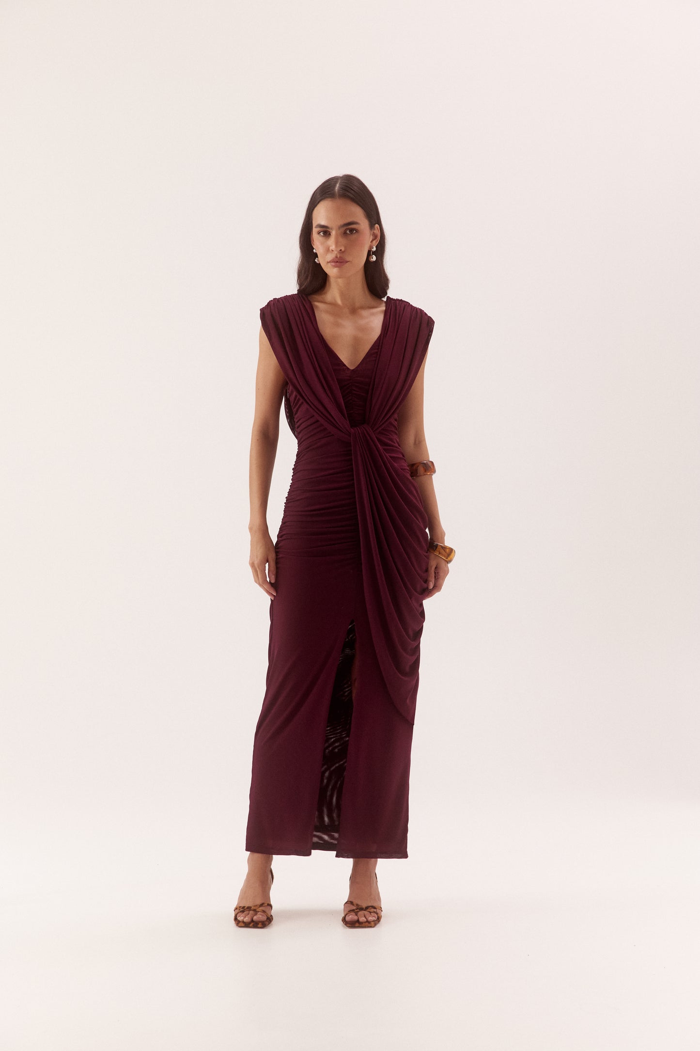Pre Order NOVEMBER - Luzette Drape Dress - Fig