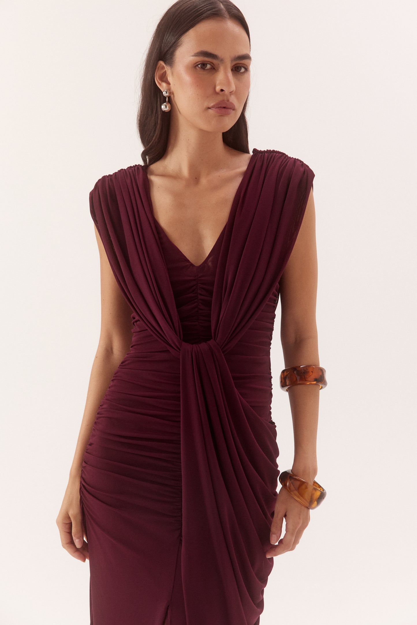 Pre Order NOVEMBER - Luzette Drape Dress - Fig