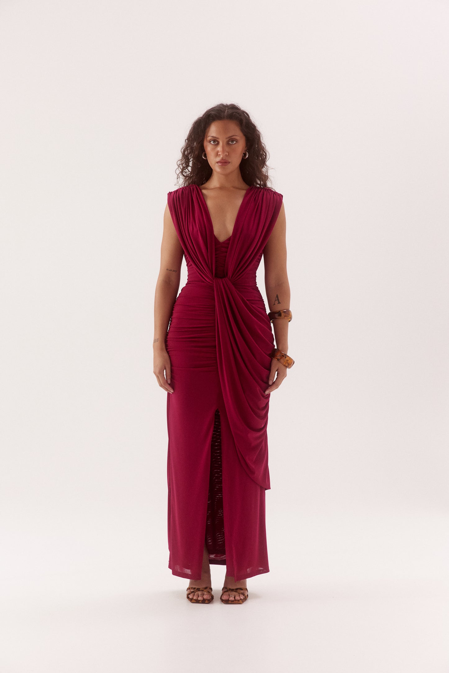 Pre Order NOVEMBER - Luzette Drape Dress - Magenta