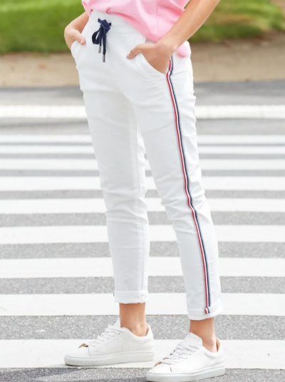 Pre Order - OCT - Brooklyn Stretch Denim Joggers - White