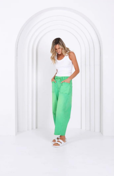 Pre Order - OCT - Leo Barrell Jeans - Green