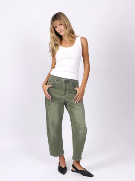 Pre Order - OCT- Toni Barrel Jean - Khaki