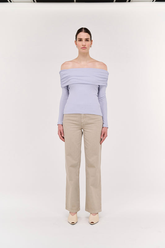 Pre Order MAY - Mya Off Shoulder Rib Top