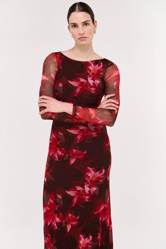 Pre Order JUNE - Amyra Mesh Midi Dress