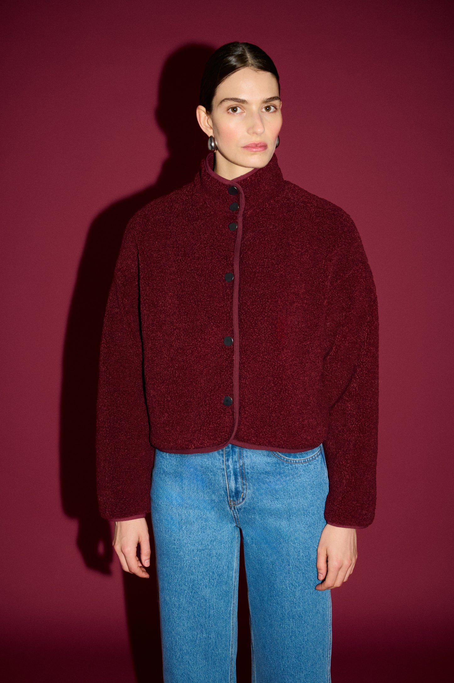 Pre Order JUNE - Katya Crop Sherpa Jacket