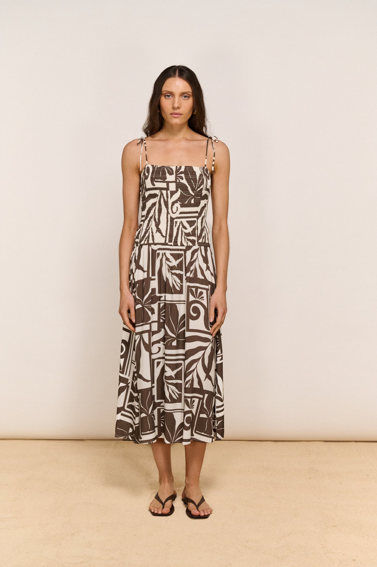 Pre Order DECEMBER - Nomad Shirred Midi Dress