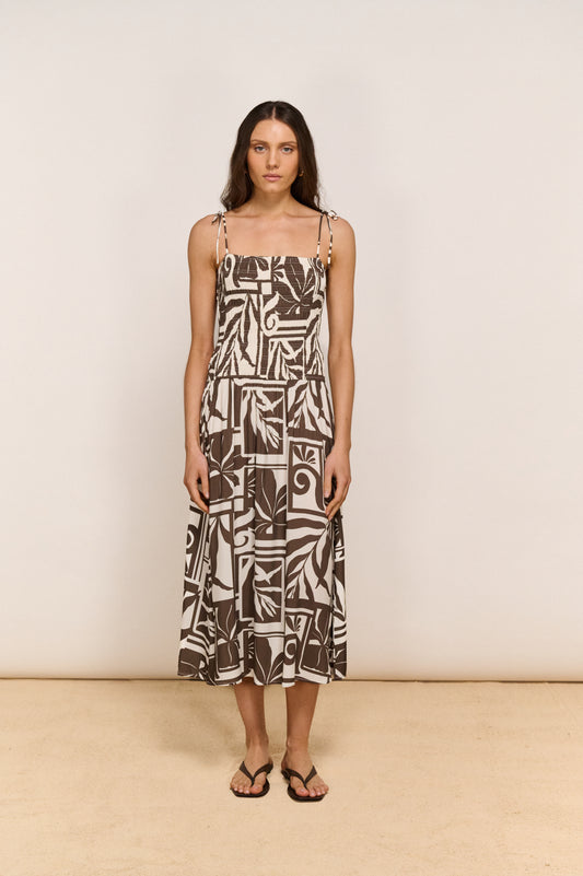 Pre Order DECEMBER - Nomad Shirred Midi Dress