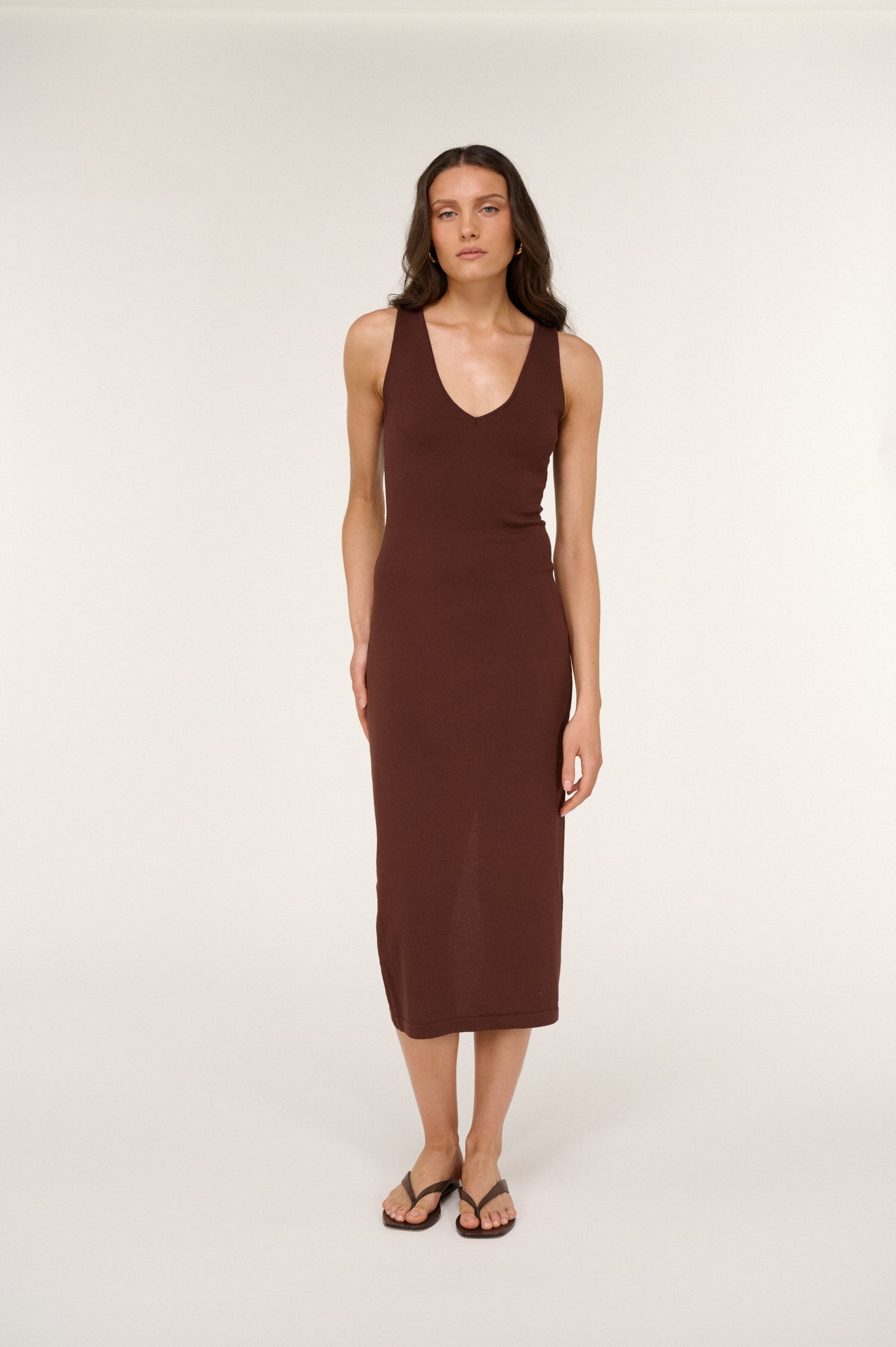 Pre Order NOVEMBER - Cala V-Neck Knit Midi Dress