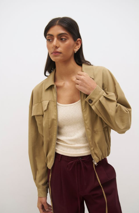 Pre Order APRIL - Alba Bomber Jacket Soft Khaki