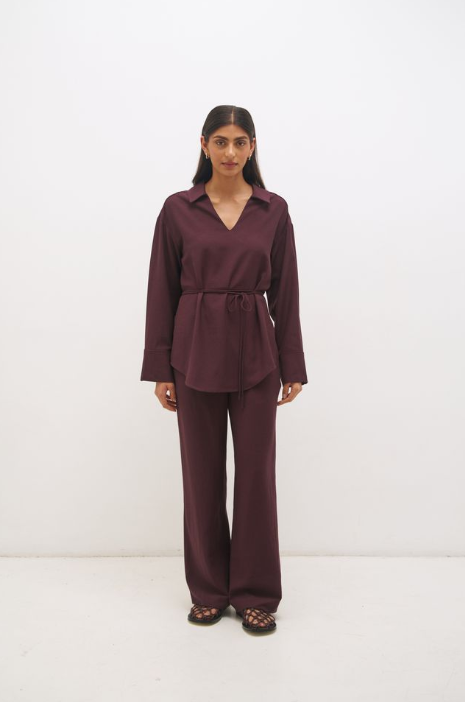 Pre Order MAY - Elira Shirt Chocolate