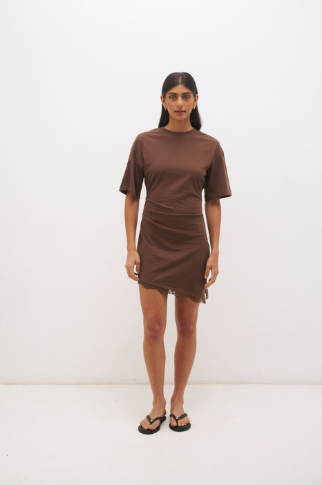 Pre Order APRIL - Liora Mini Dress Fudge