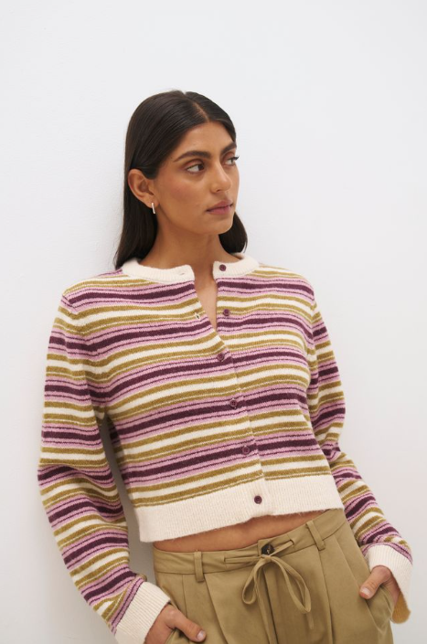 Pre Order APRIL - Orchid Stripe Cardigan