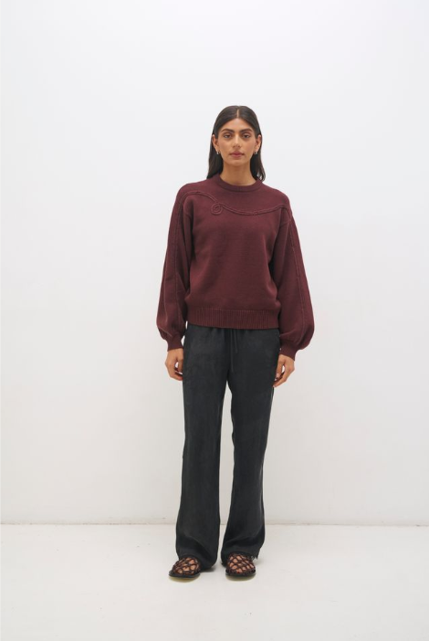 Pre Order APRIL - Rowie Knit Jumper Plum