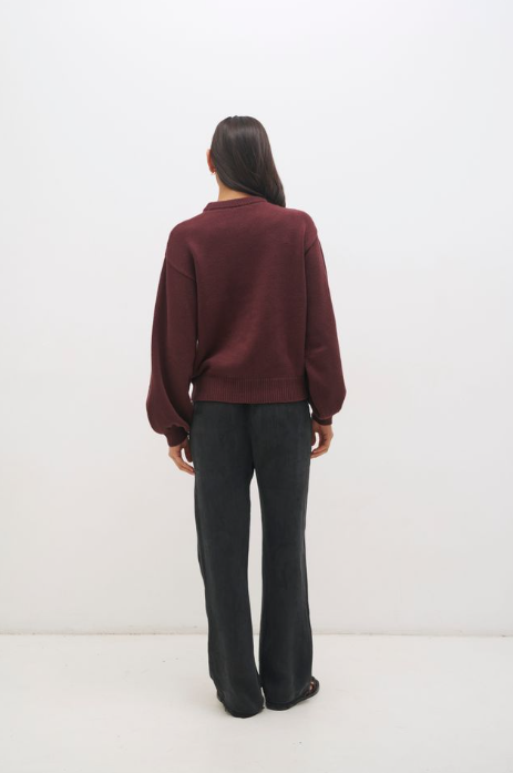 Pre Order APRIL - Rowie Knit Jumper Plum