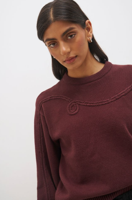 Pre Order APRIL - Rowie Knit Jumper Plum
