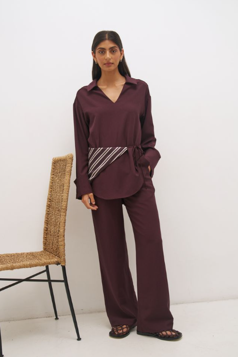 Pre Order MAY - Elira Scarf Pant Chocolate