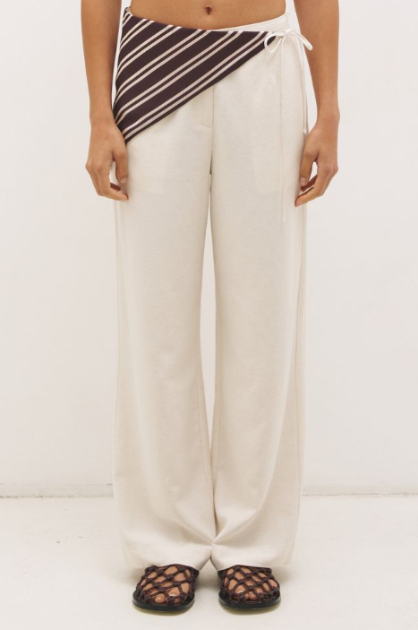 Pre Order MAY - Elira Scarf Pant Cream