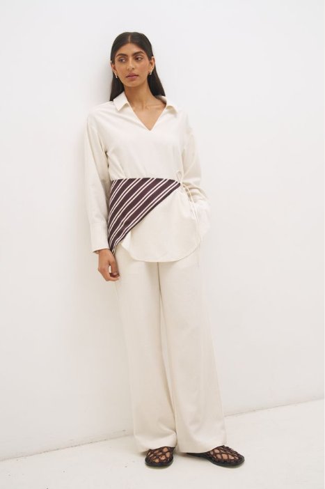 Pre Order MAY - Elira Scarf Pant Cream
