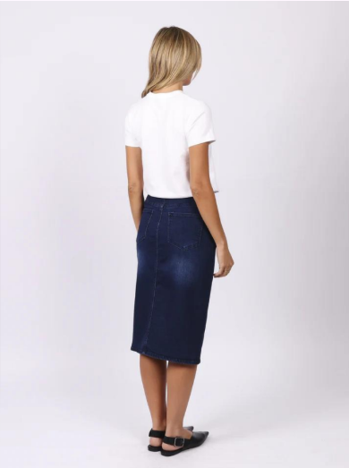 Pre order OCT - Monaco Denim Skirt - Dark Blue
