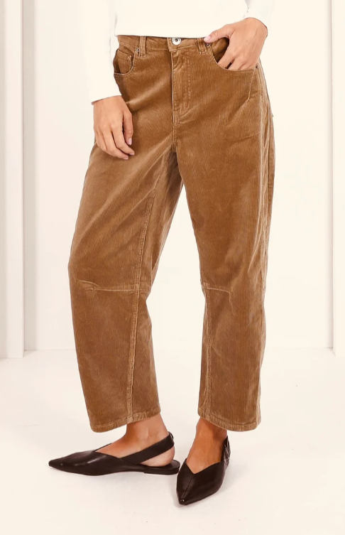 Pre Order - JUNE - Toni Corduroy Barrel Jeans - Tan
