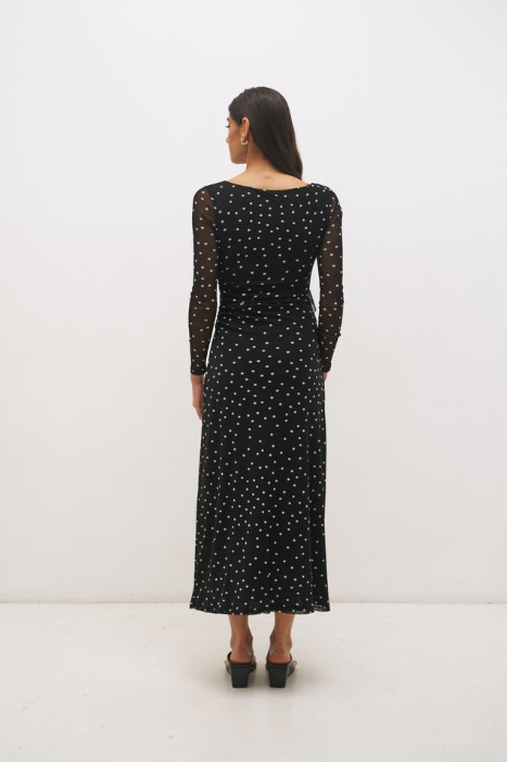 Pre Order JUNE - Vesper Spot Long Sleeve Dress