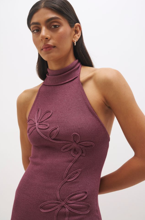 Pre Order APRIL - Yasmin Knit Dress Plum